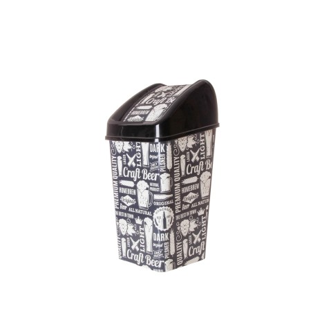Papeleira com Tampa Basculante Quadrado Preto 25l - Image product