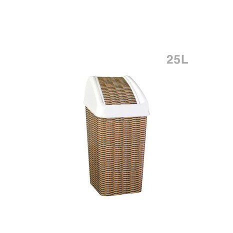 Papeleira com Tampa Basculante Quadrado Castanho 25l - Image product