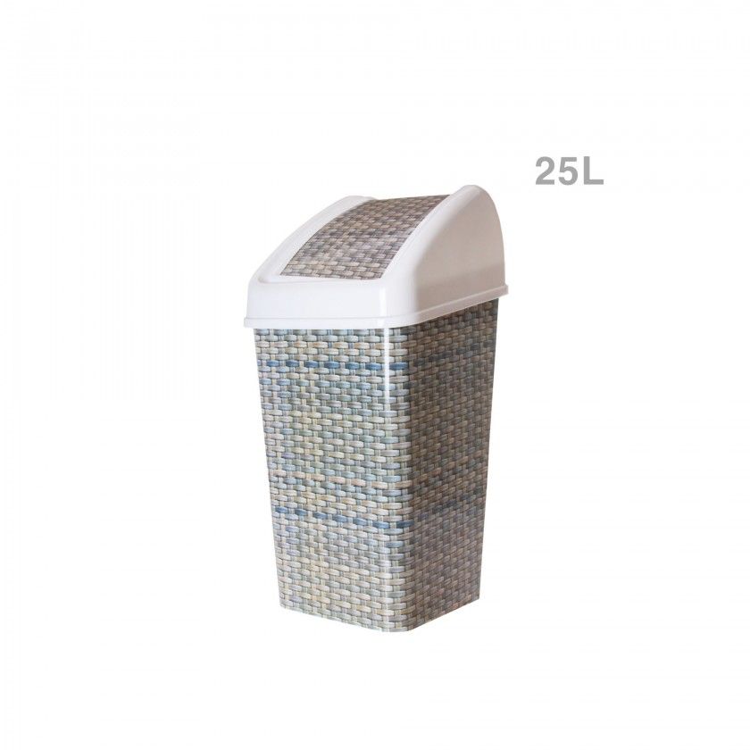 Papeleira com Tampa Basculante Quadrado Cinzento 25l Papeleira com Tampa Basculante Quadrado Cinzento 25l