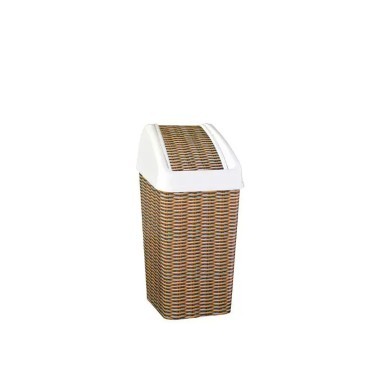 Papeleira com Tampa Basculante Quadrado Castanho 25l