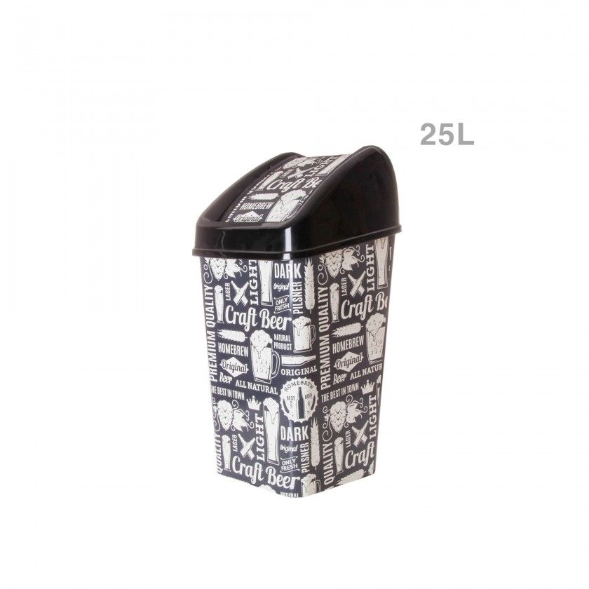 Papeleira com Tampa Basculante Quadrado Preto 25l Papeleira com Tampa Basculante Quadrado Preto 25l