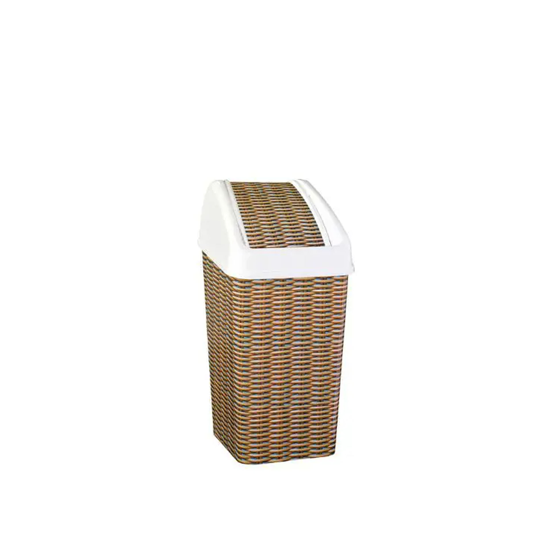 Papeleira com Tampa Basculante Quadrado Castanho 25l