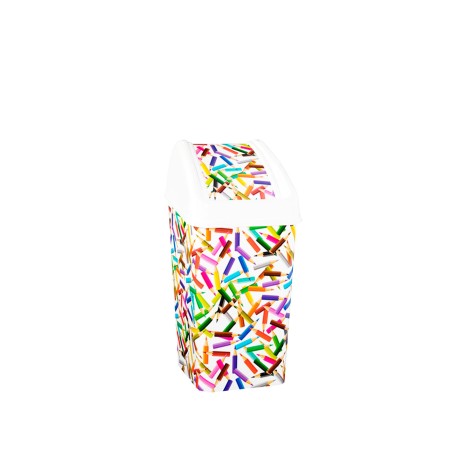 Papeleira com Tampa Basculante Quadrado Multicor 25l - Image product