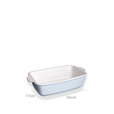 Assadeira Porcelana Retangular Azul 26X17CM