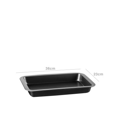 Assadeira Antiaderente Preta 36X23X4CM