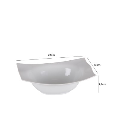 Prato Porcelana Amazzonia Branco 23X17X7.5cm