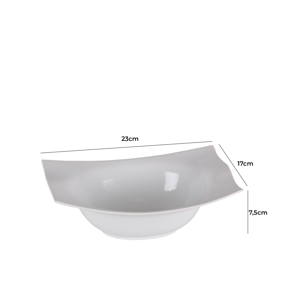 Prato Porcelana Amazzonia Branco 23X17X7.5cm
