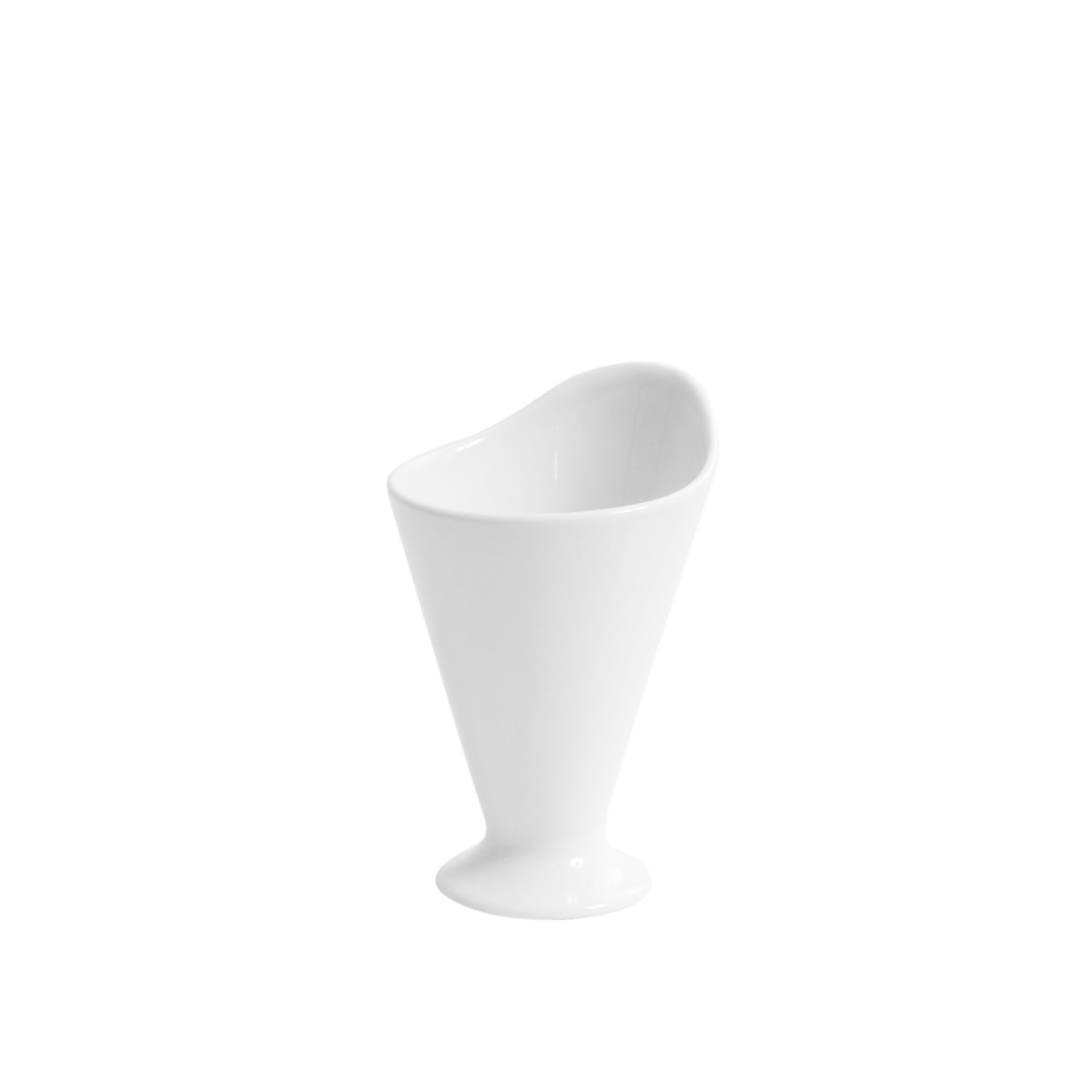 Cone Porcelana com Pé Branco 14X24cm