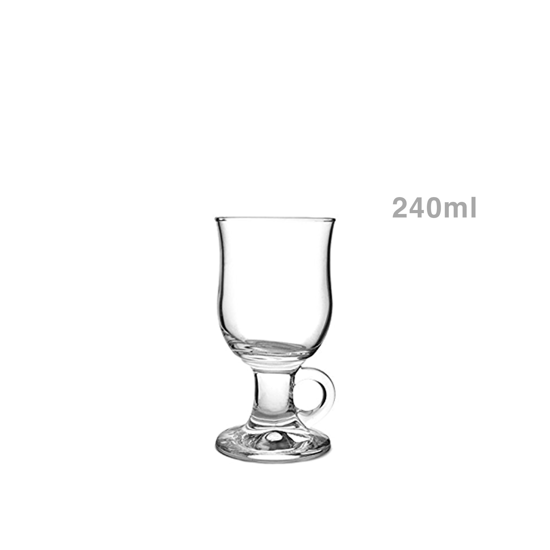 Caneca Mazagran com Asa Vidro Incolor 240ml