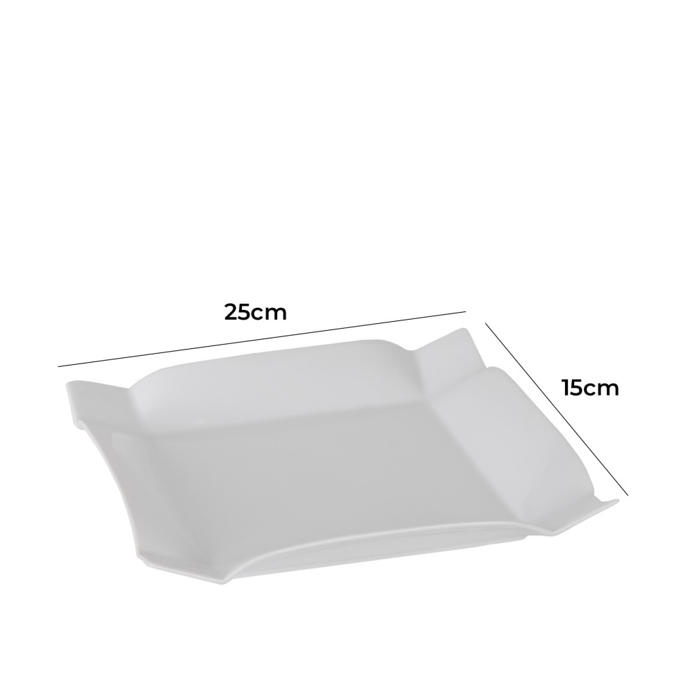 Prato Porcelana Habana Plano Branco 25X25X3.5cm