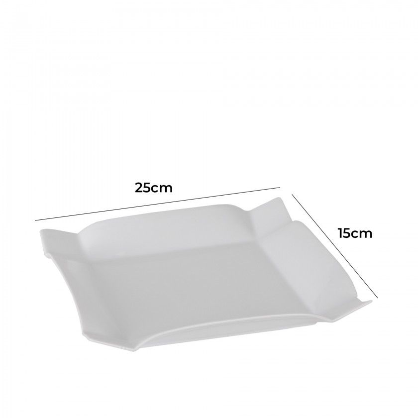 Prato Porcelana Habana Plano Branco 25X25X3.5cm Prato Porcelana Habana Plano Branco 25X25X3.5cm