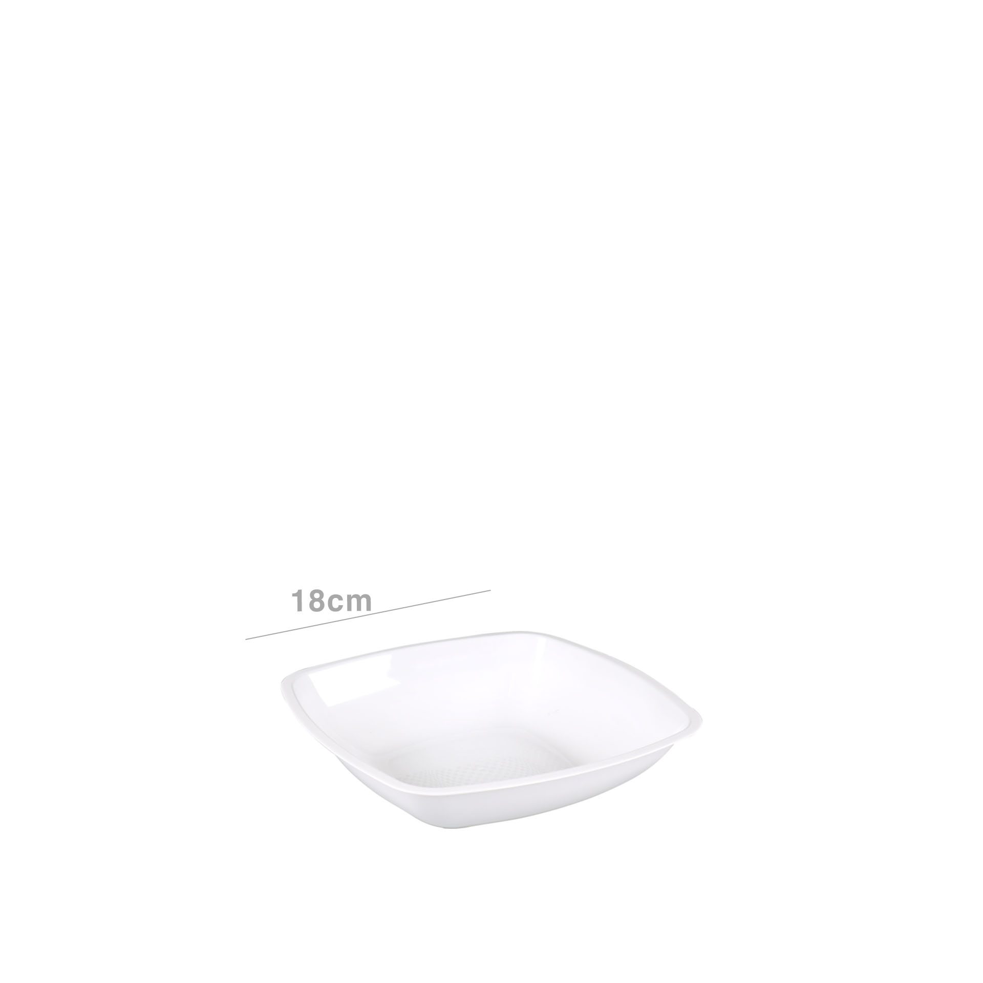 Prato Plástico Fingerfood Fundo Branco 18cm Pack 25
