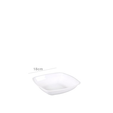 Prato Plástico Fingerfood Fundo Branco 18cm Pack 25