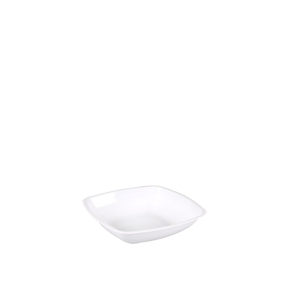 Prato Plástico Fingerfood Fundo Branco 18cm Pack 25
