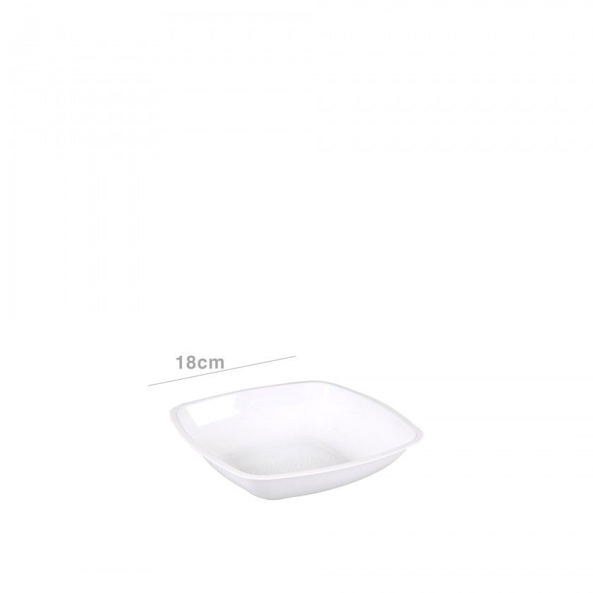 Prato Plstico Fingerfood Fundo Branco 18cm Pack 25