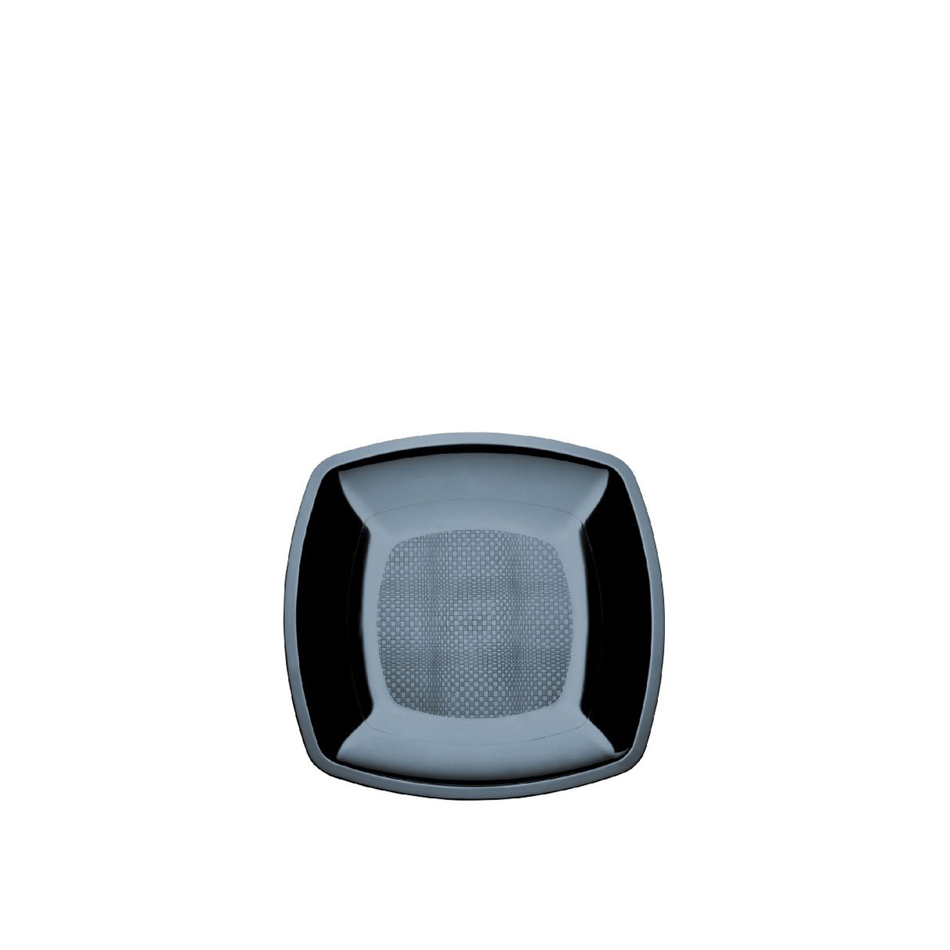 Prato Plástico Fingerfood Raso Preto 18cm Pack 25