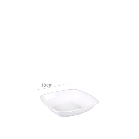 Prato Plástico Fingerfood Fundo Branco 18cm Pack 25 - Image product