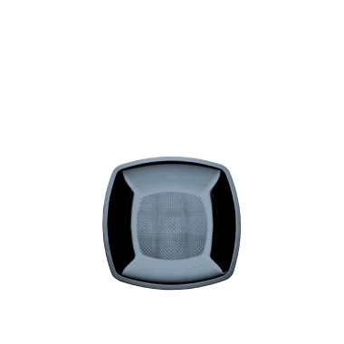 Prato Plástico Fingerfood Raso Preto 18cm Pack 25