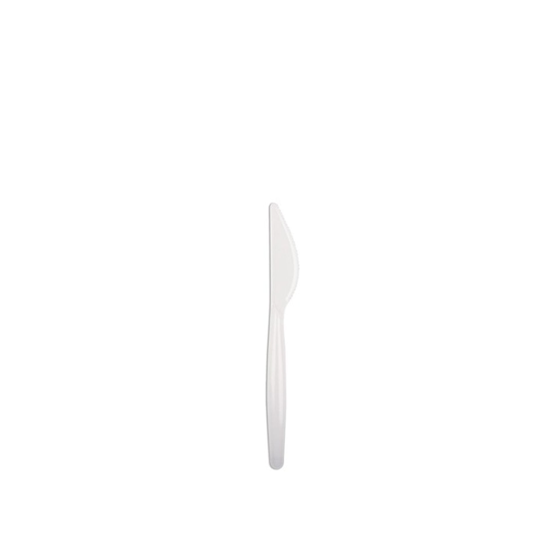 Faca Plástico Cristal Branco 19.6cm Pack 100