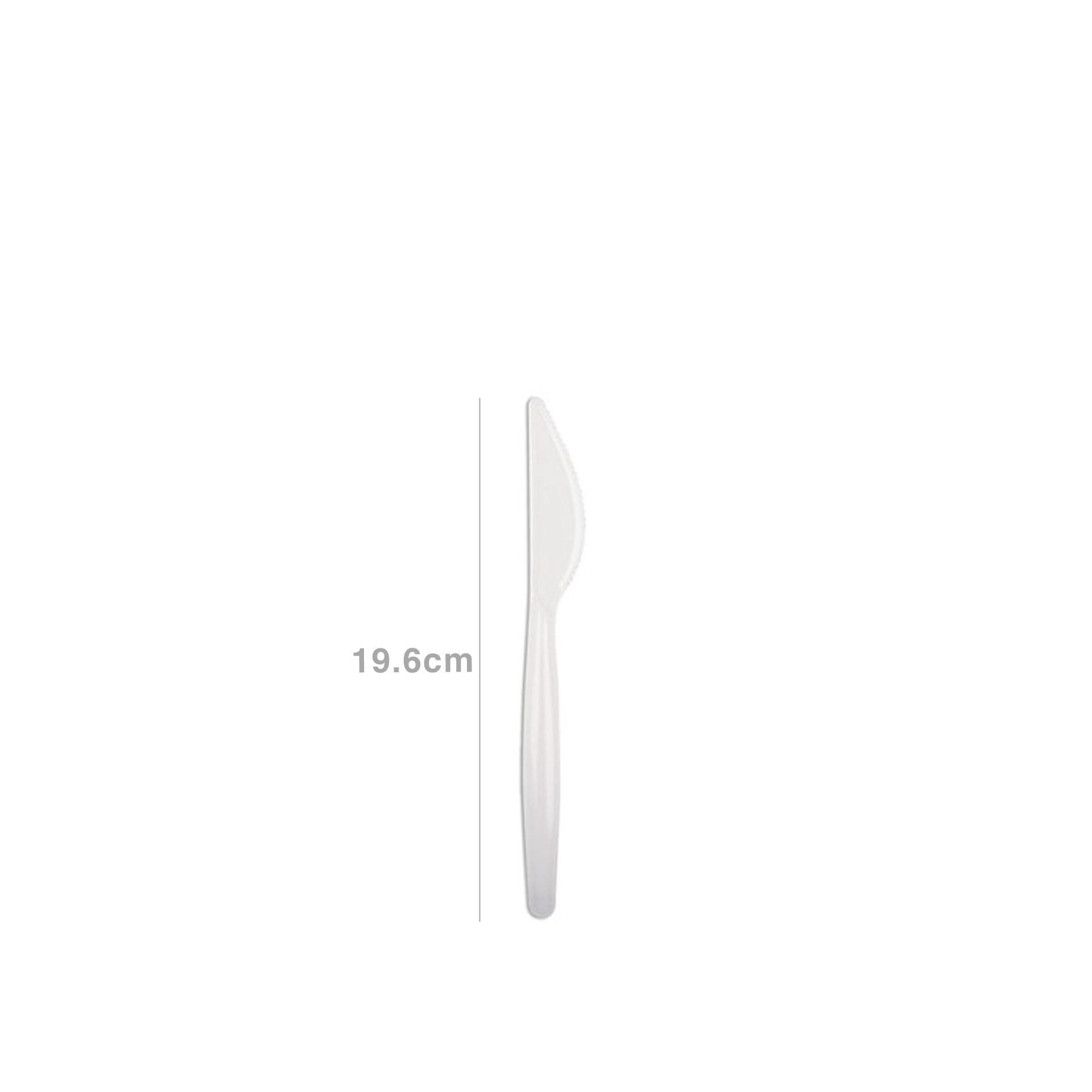 Faca Plástico Cristal Branco 19.6cm Pack 100
