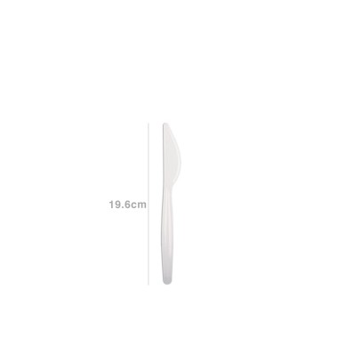 Faca Plástico Cristal Branco 19.6cm Pack 100
