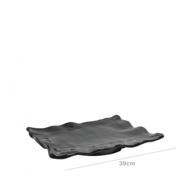 Bandeja Melamina Air Retangular Preto 39cm