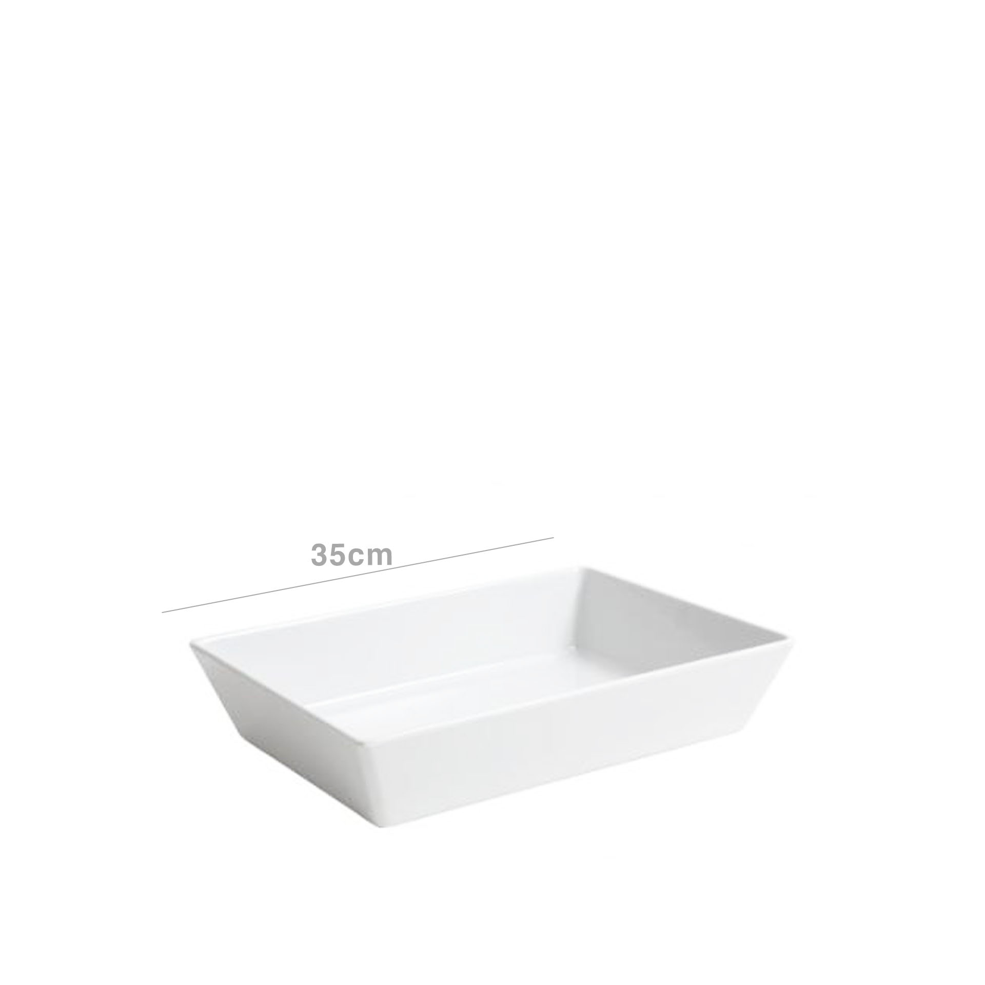 Travessa Melamina Retangular Branco 35X25X7cm