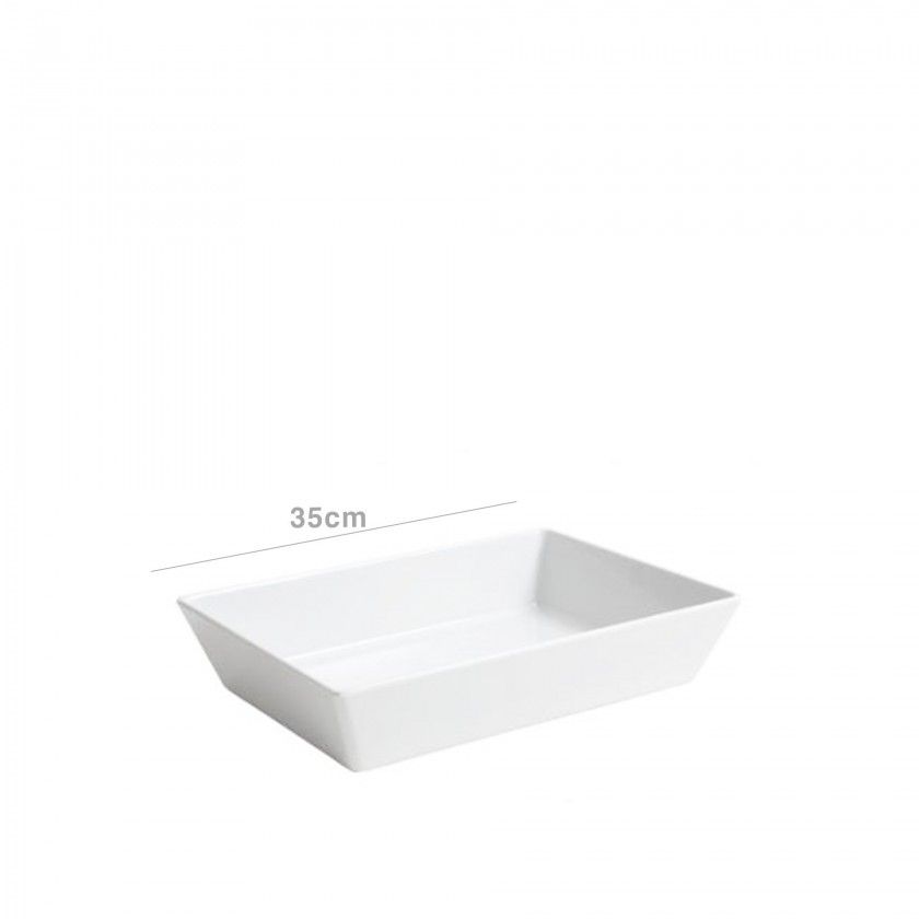 Travessa Melamina Retangular Branco 35X25X7cm Travessa Melamina Retangular Branco 35X25X7cm