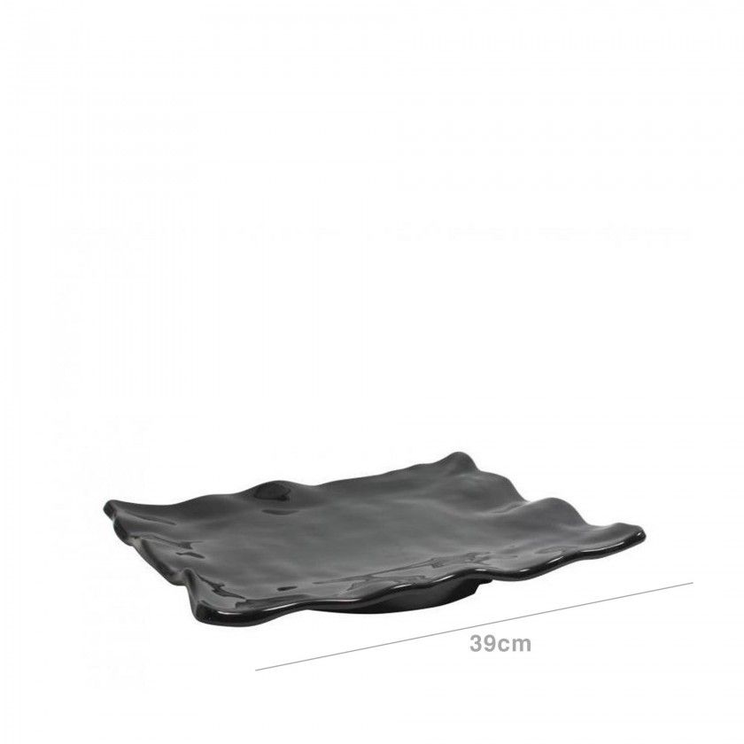 Bandeja Melamina Air Retangular Preto 39cm