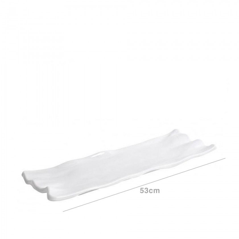 Bandeja Melamina Air Retangular Branco 53cm