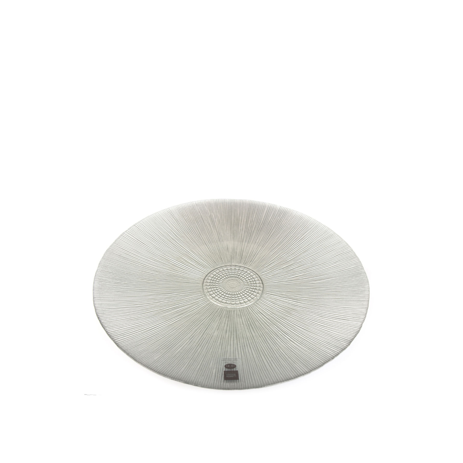 Prato Marcador Vidro Aster 34cm Prateado