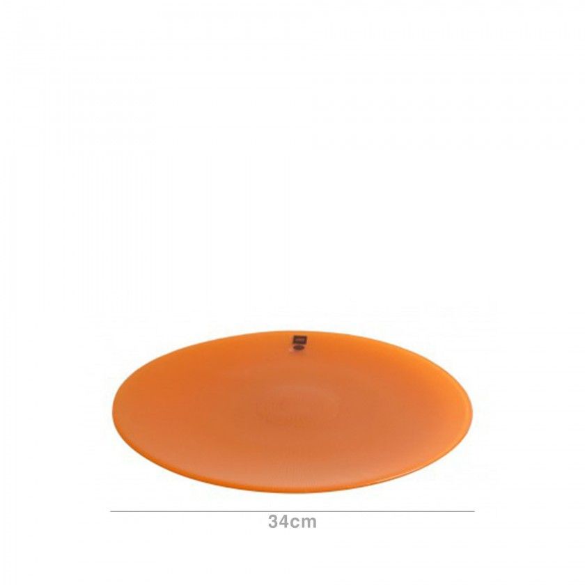 Prato Marcador Vidro Aster 34cm Laranja