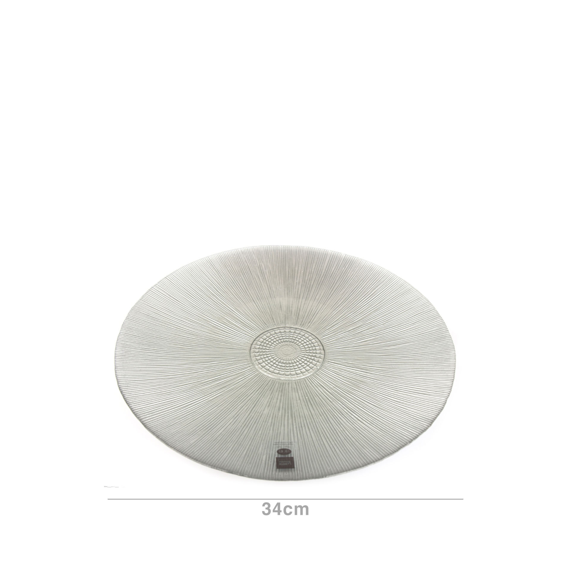 Prato Marcador Vidro Aster 34cm Prateado