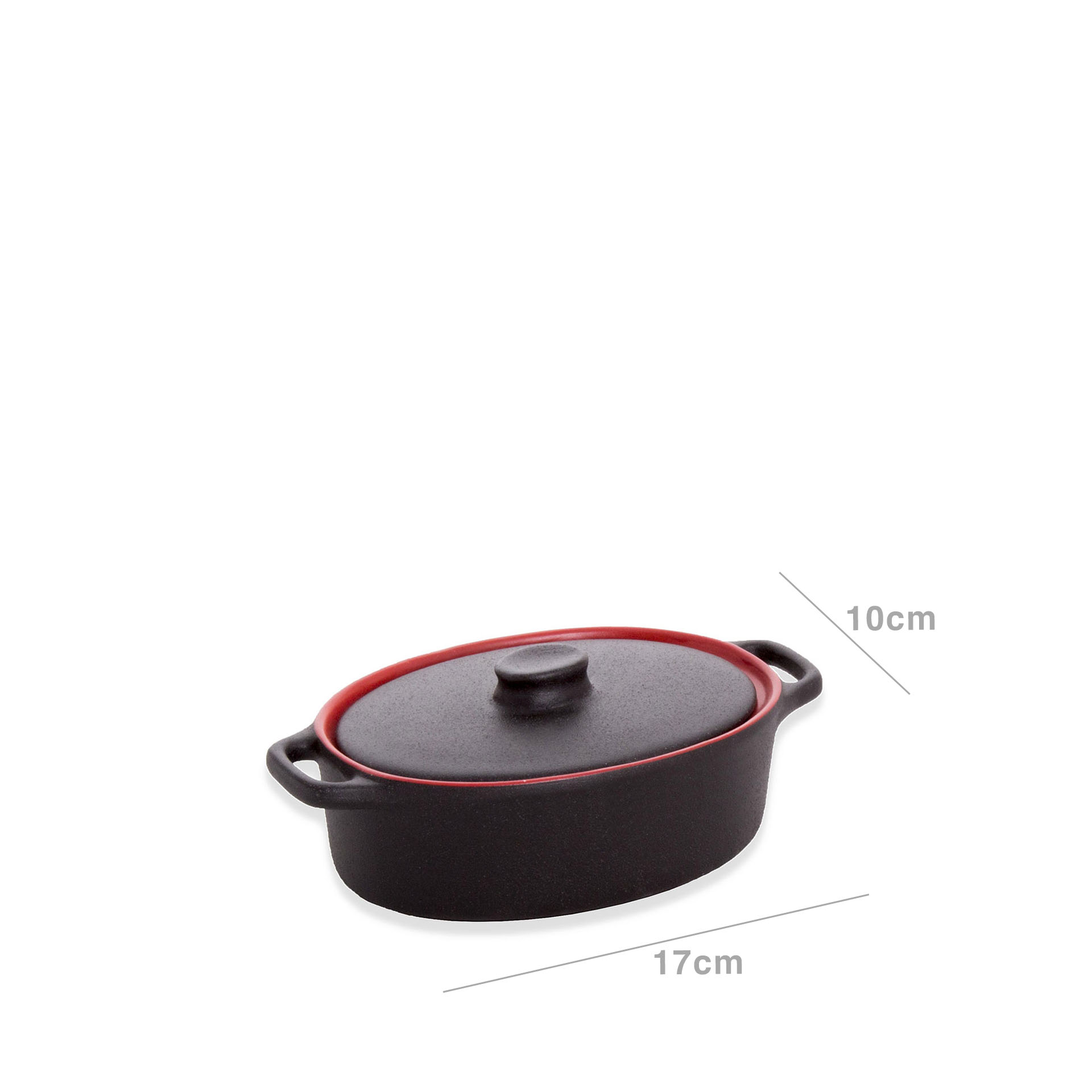 Caçarola Charme Oval Preto 17X10X5cm