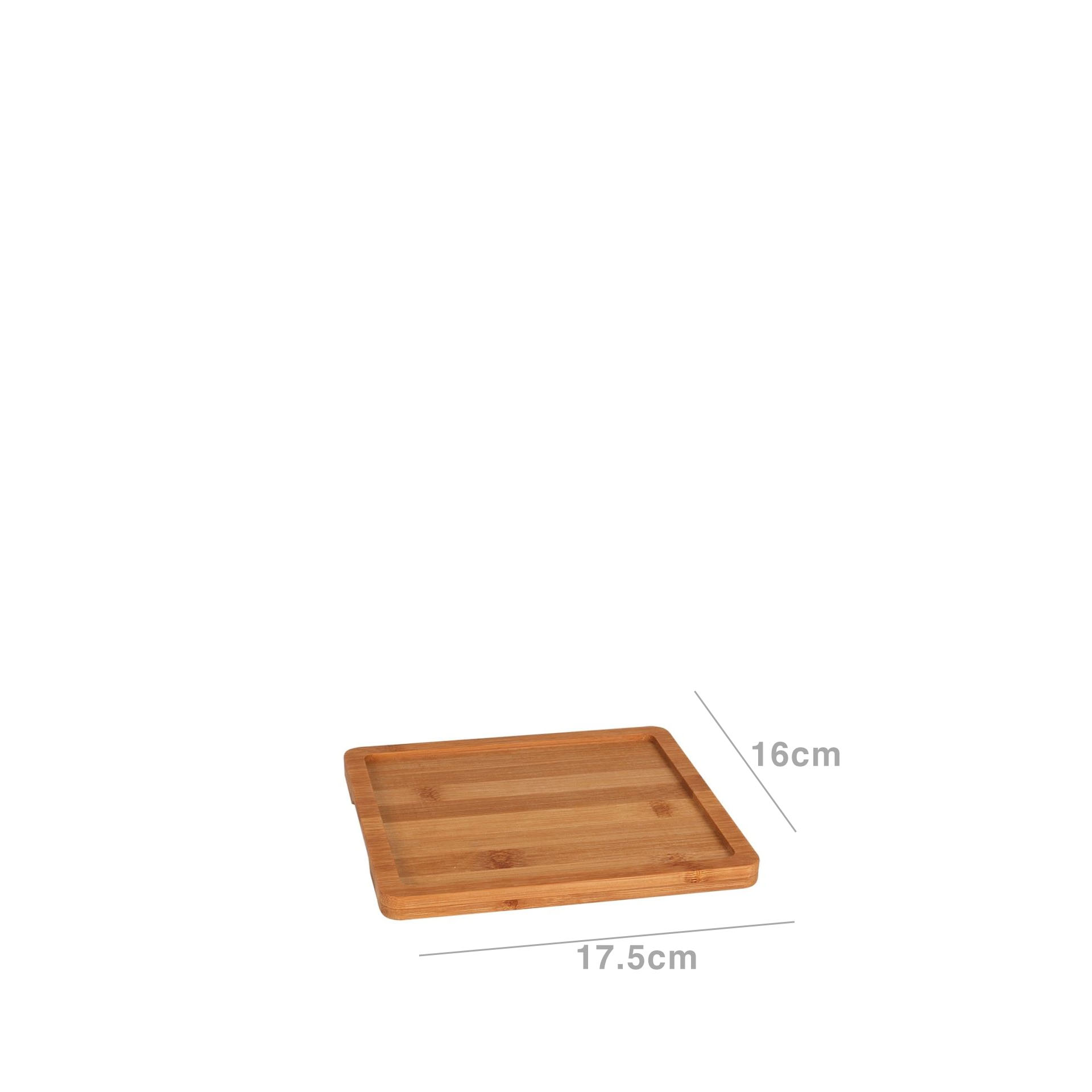 Bandeja Bambu Retangular Bege 17.5X16X1.2cm