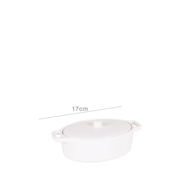 Caçarola Melamina Oval Branco 17X10X5cm