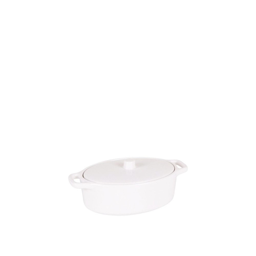 Caçarola Melamina Oval Branco 17X10X5cm