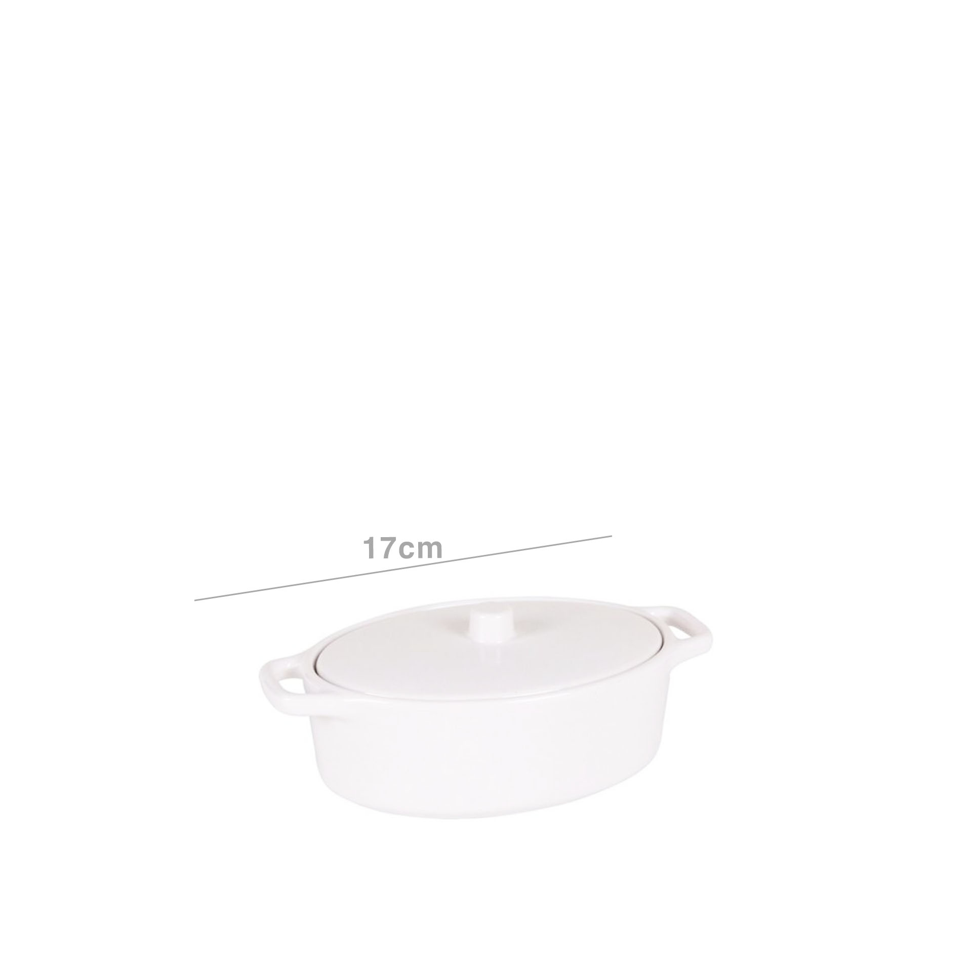 Caçarola Melamina Oval Branco 17X10X5cm