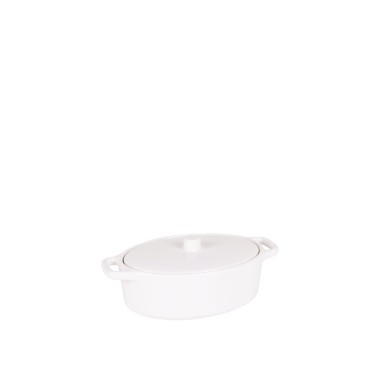 Caçarola Melamina Oval Branco 17X10X5cm