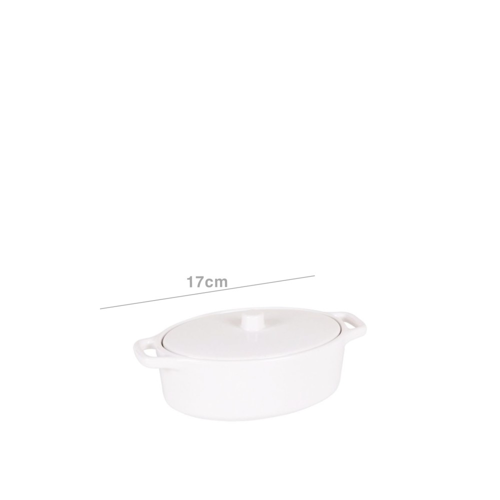 Caçarola Melamina Oval Branco 17X10X5cm