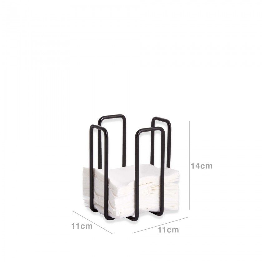 Suporte Guardanapos Metal Circus Preto 11X11X14cm