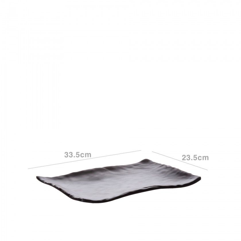 Bandeja Terra Negra Retangular Preto 33.5X23.5cm Bandeja Terra Negra Retangular Preto 33.5X23.5cm