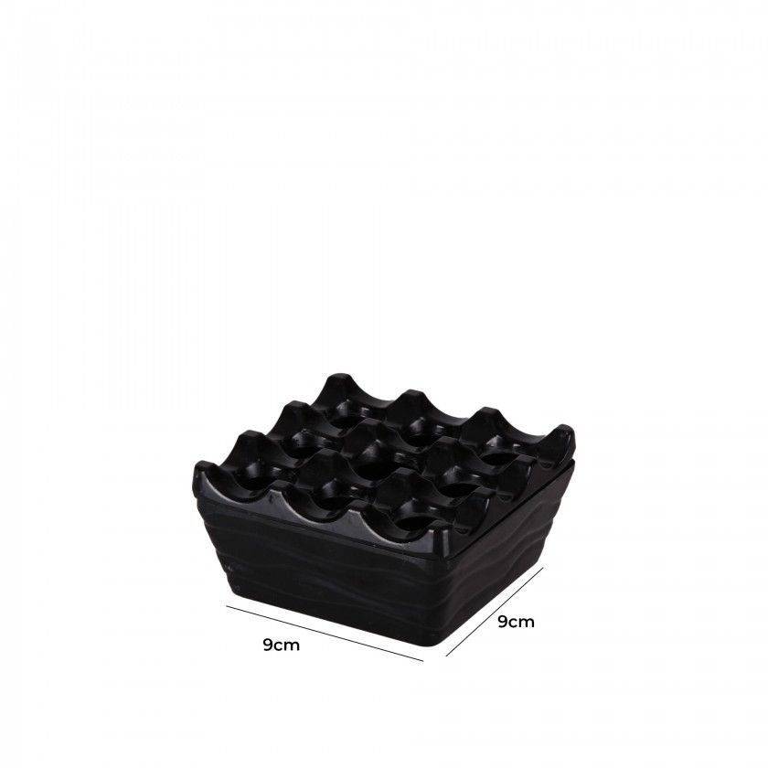 Cinzeiro de Água Melamina Preto 9X9cm Cinzeiro de Água Melamina Preto 9X9cm