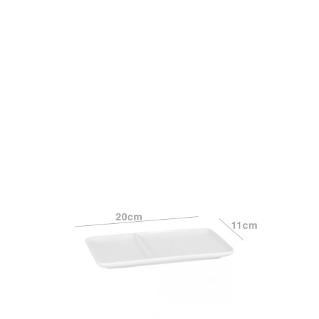 Bandeja Duplo Compartimento Branco 20X11cm - Image product