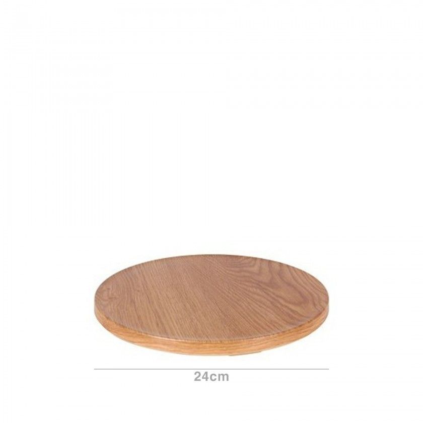 Bandeja Pinho Tianhe Redondo Castanho 24cm Bandeja Pinho Tianhe Redondo Castanho 24cm