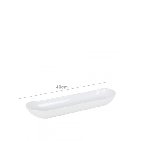 Bandeja Porcelana Albana Branco 40X11X5.5cm - Image product