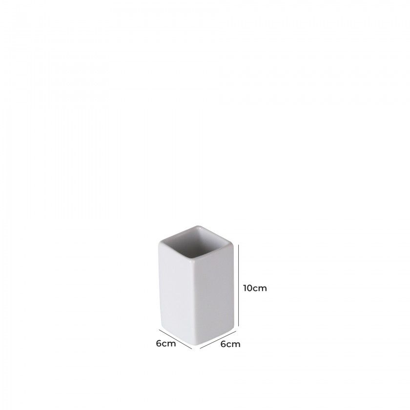 Paliteiro Porcelana Ming Branco 3X3X6cm Paliteiro Porcelana Ming Branco 3X3X6cm