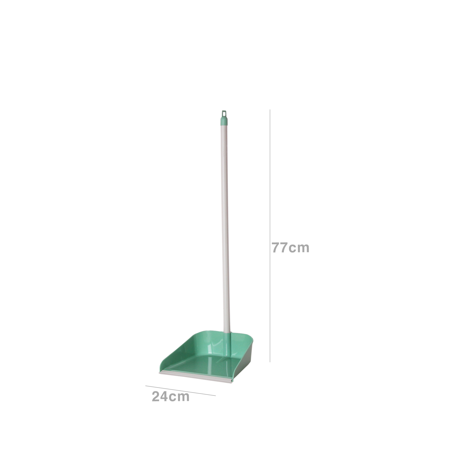 Apanhador Plástico com Cabo e Borracha Verde 24X77cm