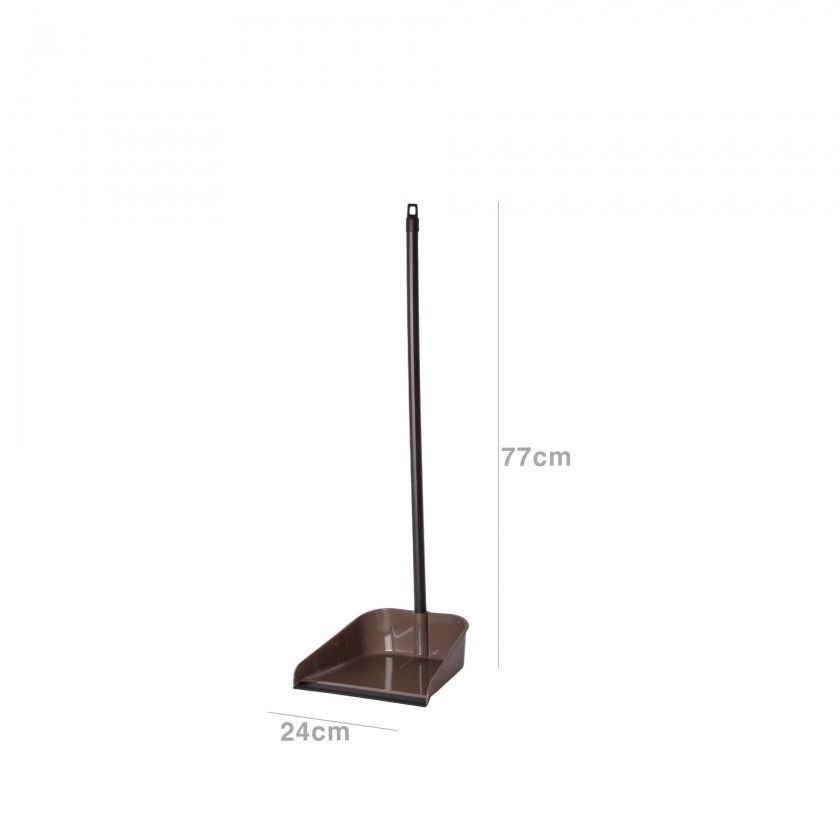 Apanhador Plástico com Cabo e Borracha Taupe 24X77cm Apanhador Plástico com Cabo e Borracha Taupe 24X77cm