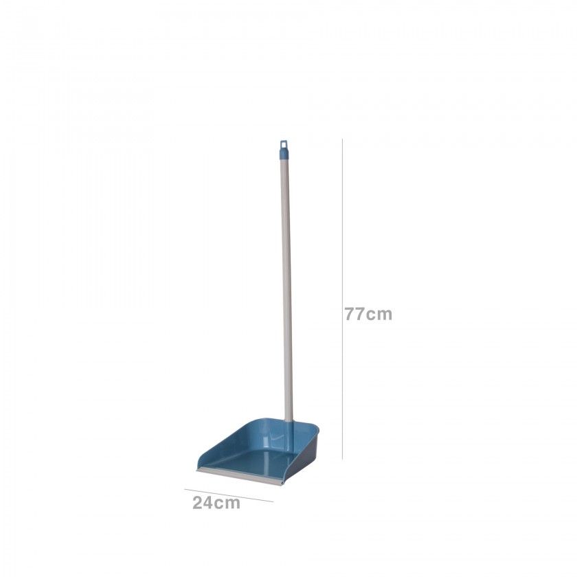 Apanhador Plástico com Cabo e Borracha Azul 24X77cm Apanhador Plástico com Cabo e Borracha Azul 24X77cm
